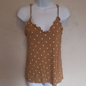 Maurices Size XS Brown/Gold Polka Dot Camisole. Closeout Price!